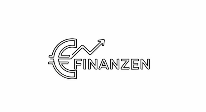 Euro symbol integrated with an upward trending graph and text