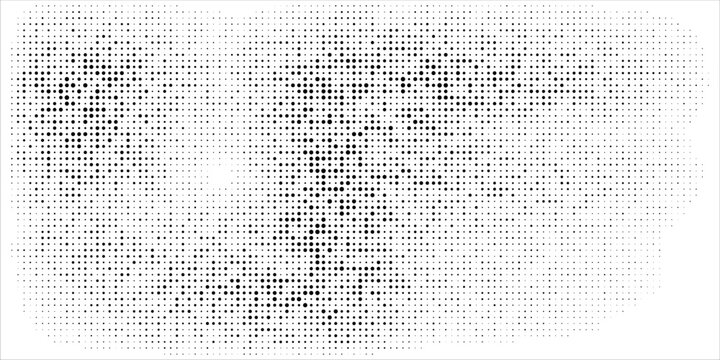 Abstract black halftone dot pattern with irregular organic shapes on white background. Vektor ini cocok untuk web, presentasi, iklan, teknologi, sport dan lain-lain