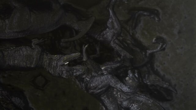 dinosaurs black crude oil background 