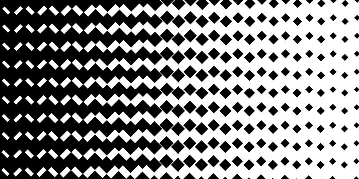 Abstract black and white halftone diamond pattern with gradient transition effect. Vektor ini cocok untuk web, presentasi, iklan, teknologi, sport dan lain-lain