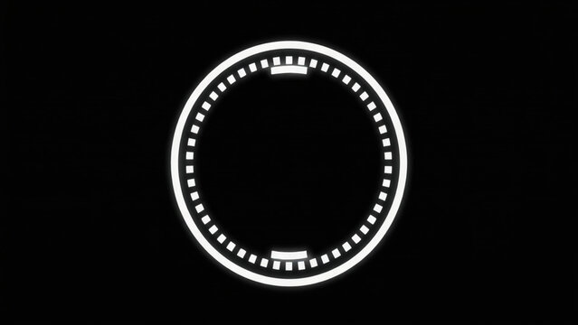 Abstract white circle animation on black background for digital design and motion graphics