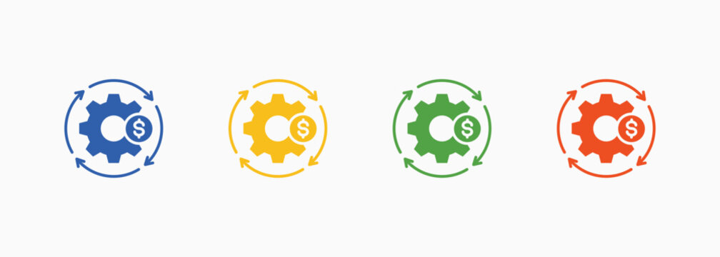 Control Icon Set Color Multiple Style Collection Illustration