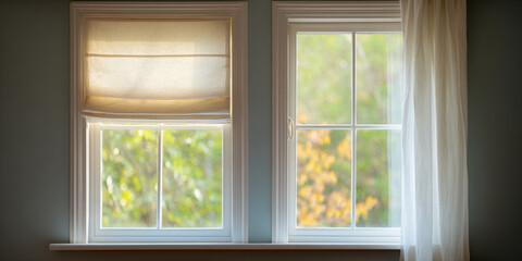 Fototapeta premium Two adjacent with curtains