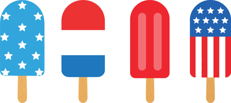 American flag popsicle ice cream set