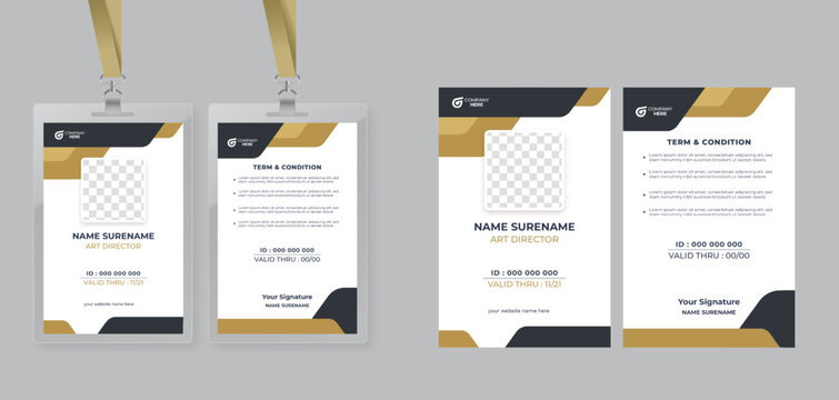 Color corporate modern business ID card template design