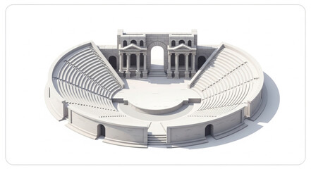 Ancient Roman Amphitheater Model Architectural Design. © Pae