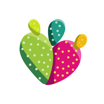 Heart Shaped Cactus Illustration