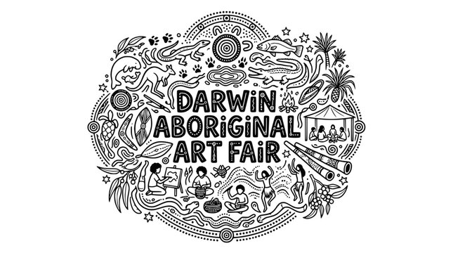 Darwin Aboriginal Art Fair Logo and Illustrations