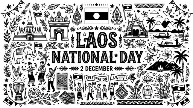 Laos National Day Doodle Art Celebration