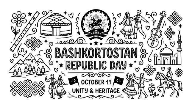 Bashkortostan Republic Day Celebration Illustration