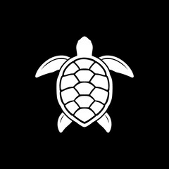 Obraz premium Sea turtle icon isolated on black background