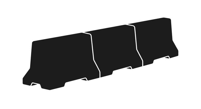 Concrete barrier blocks in black silhouette high quality