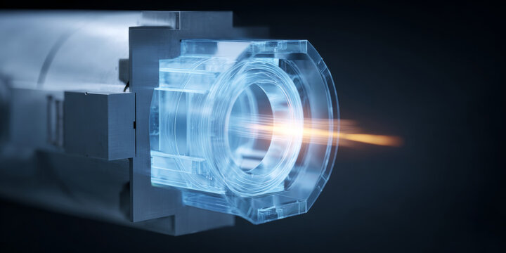 High-tech futuristic laser beam device