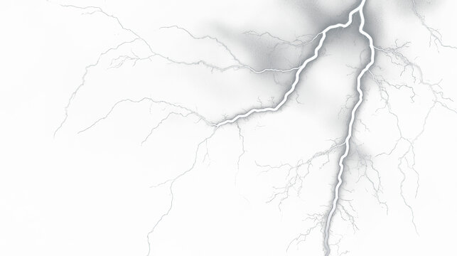 Intense white lightning bolts zig-zag across a dark, stormy night sky