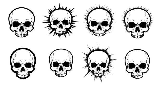 Skull illustrations collection graphic design elements