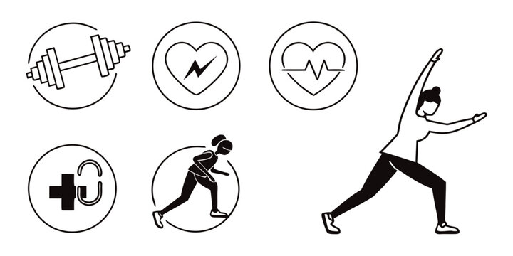 Fitness line set with dumbbell and yoga line dumbbell heart rate exercise