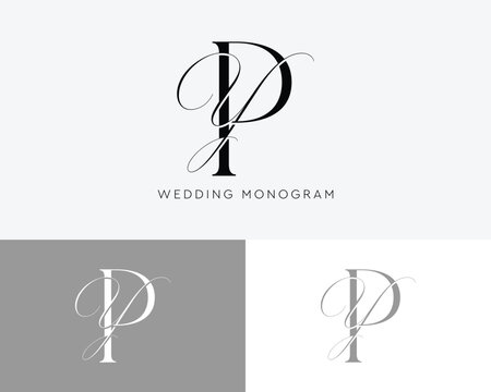 elegant wedding monogram logo luxury branding template with py initials