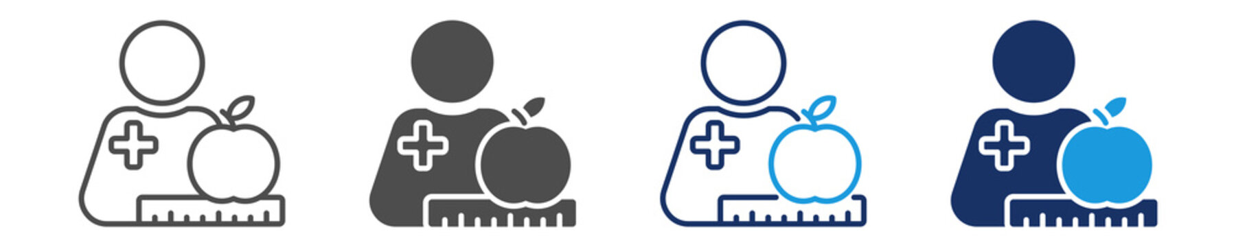 dietitian icon set with multi concept
