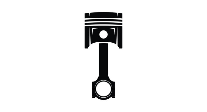 Engine piston and connecting rod silhouette high quality