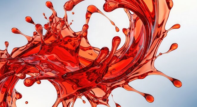 Dynamic red splash a high speed liquid vortex in motion