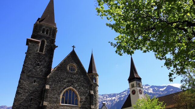 the historic swiss city of interlaken 4k video