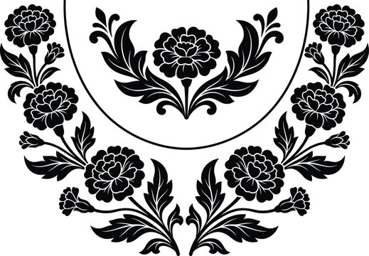 Exquisite floral pattern design with decorative carnation flowers in a high resolution detailed vector illustration.