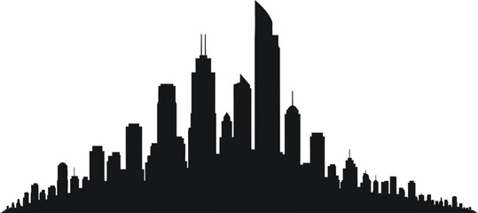 Obraz premium Cityscape silhouette a dramatic black and white urban skyline