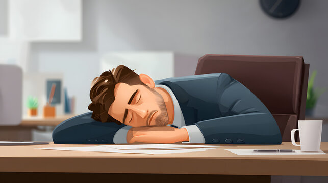 Man exhausted after long workday