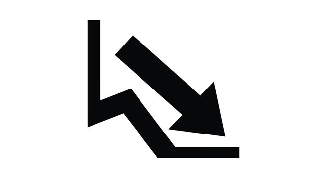 Downward trend arrow silhouette high quality professional detailed