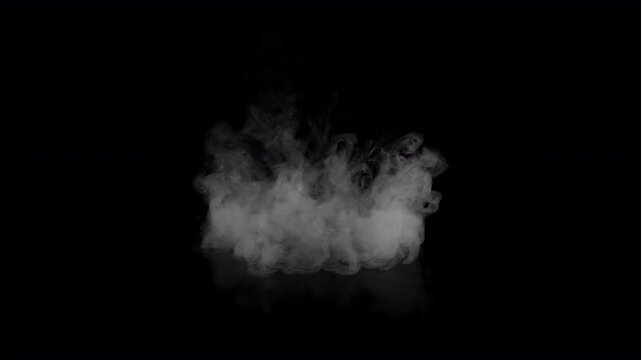 Super Slow Motion Shot of Smoke Cloud Slowly Floating Isolated on Black Background at 1000fps.