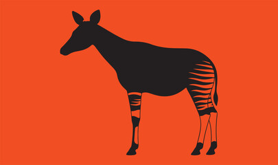 Fototapeta premium okapi vector silhouette 