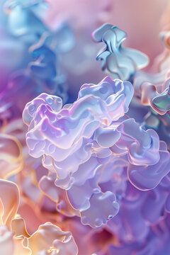 Abstract protein structure, microscopic organic form, biomolecular shape, biotechnology science background