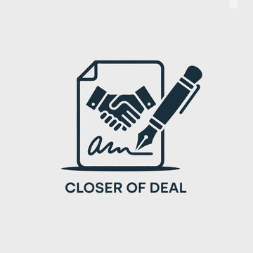 Business partners finalize agreement with handshake and pen on document
