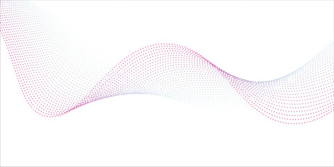 Dotted wave lines background isolated, dots twisted curve lines, undulate wave, wavy lines - vector © muhammad