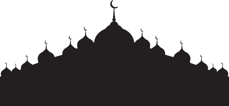 islamic mosque silhouette skyline vector illustration