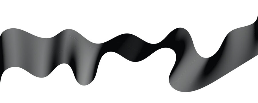 Abstract black wave line background. Dynamic vector flowing smoke pattern with elegant smooth curves for web and print design.