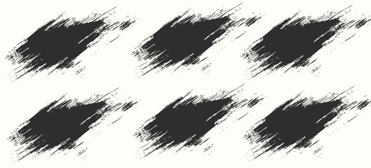 Splash set of splatter vector black brush stroke grunge banner © HASIP