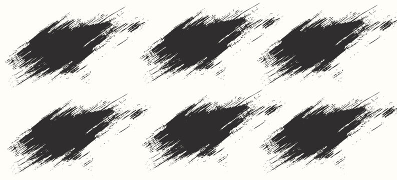 Splash set of splatter vector black brush stroke grunge banner