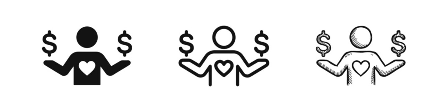 Charity Donation and Social Responsibility Philanthropy Icon