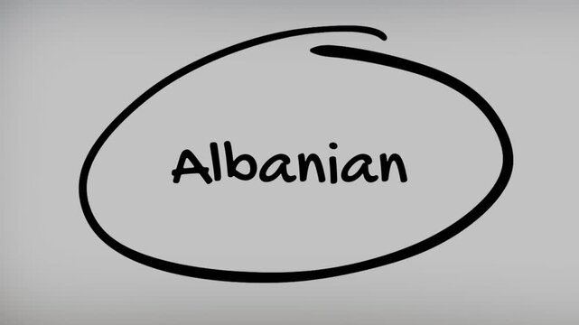 Albanian Hand Writing Text on Glass Screen