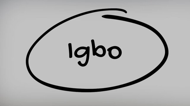 Igbo Hand Writing Text on Glass Screen