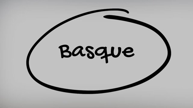 Basque Hand Writing Text on Glass Screen