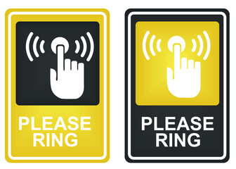 Obraz premium Please ring sign. vector illustration
