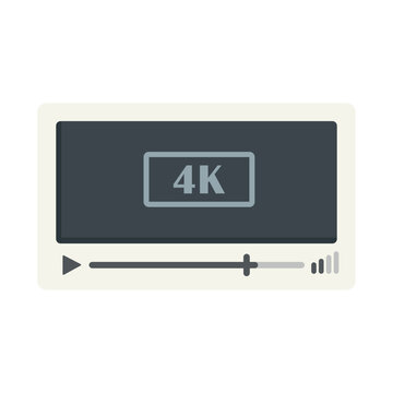 4k ultra hd video player interface icon, modern multimedia streaming concept in flat style