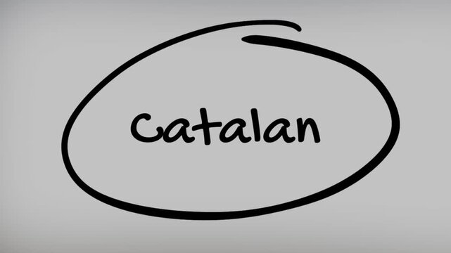Catalan Hand Writing Text on Glass Screen