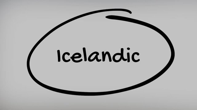 Icelandic Hand Writing Text on Glass Screen
