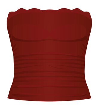 Red crop sleeveless t shirt. vector illustration
