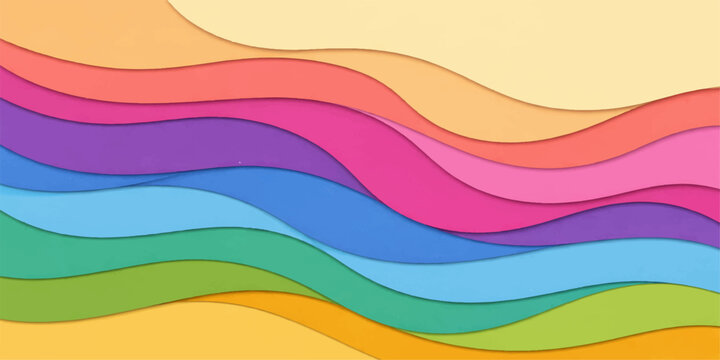 Abstract colorful rainbow background with a wavy vector design featuring a vibrant curve pattern and fluid paint textures for a modern web wallpaper illustration
