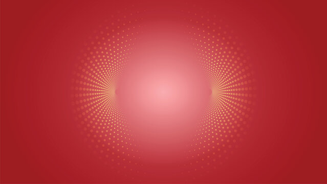 Abstract red vector background with circular glowing dot pattern and light center effects.