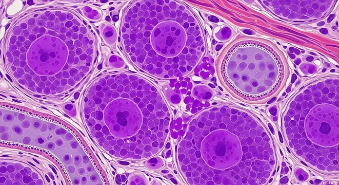 Skin Follicle Tissue Sample Under Microscope
